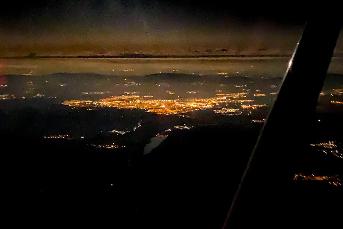 Nočný zážitkový let lietadlom Košice-1