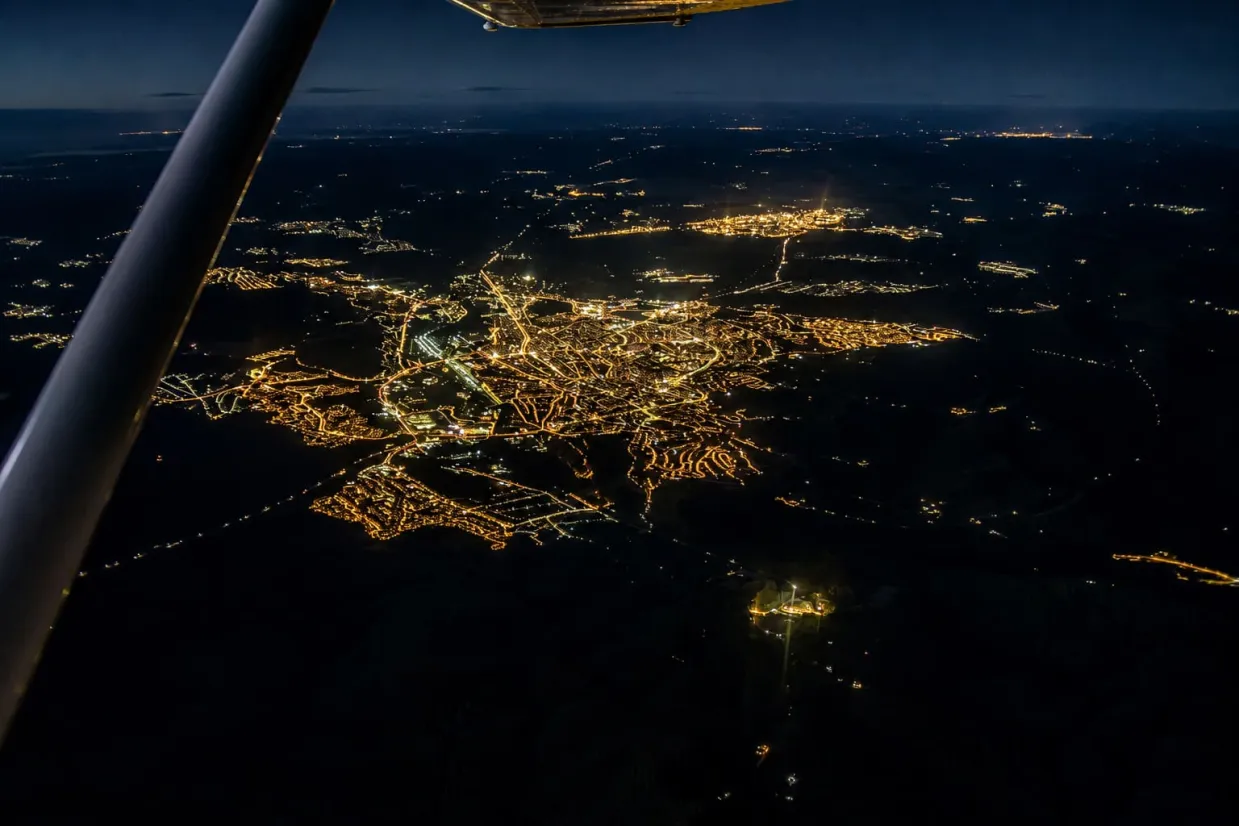 Nočný zážitkový let lietadlom Košice-2