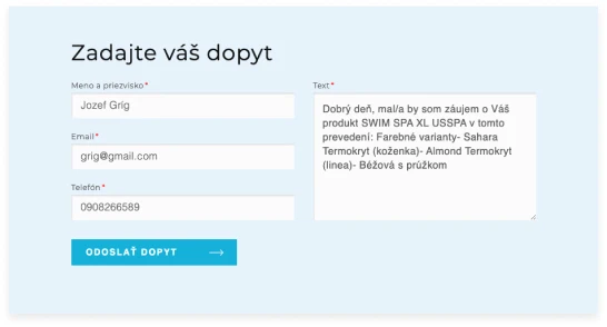 Contact form connected directly to the CRM system