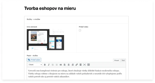 Creation of a landing page without the need for programming