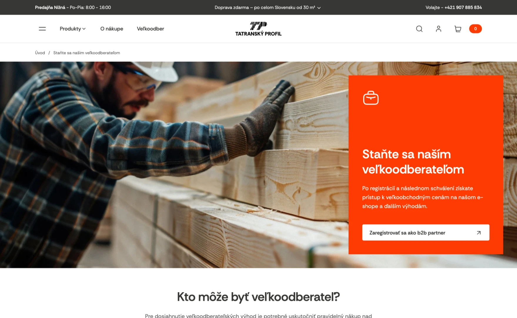 B2B zone for wholesale customers