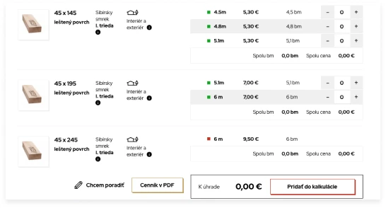 Printing of price lists